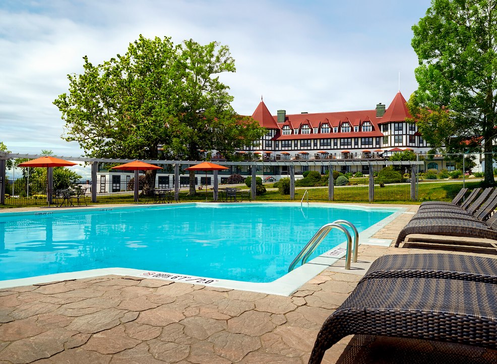 Outdoor pool at Algonquin resort St. Andrews By the Sea, New Brunswick